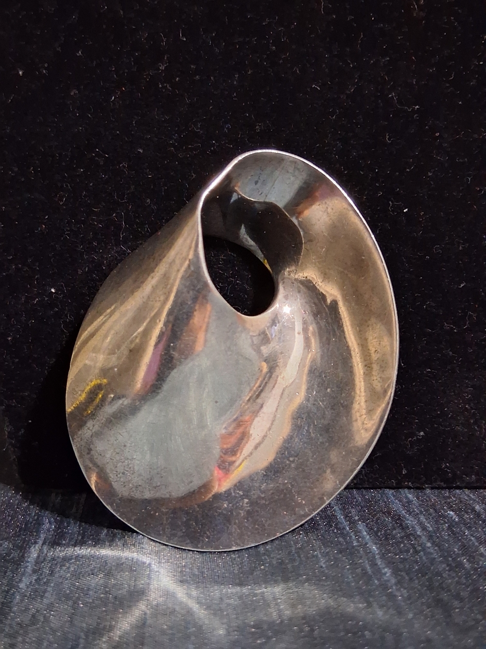 Vintage Sterling Silver Modernist Möbius Swirl Brooch Pin Georg Jensen Style